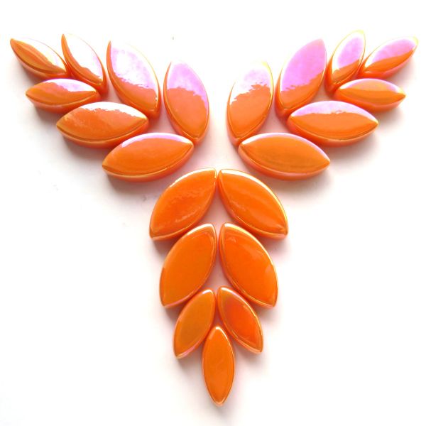 Glass Petals Iridised - Orange