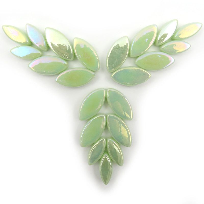 Glass Petals Iridised - Soft Green
