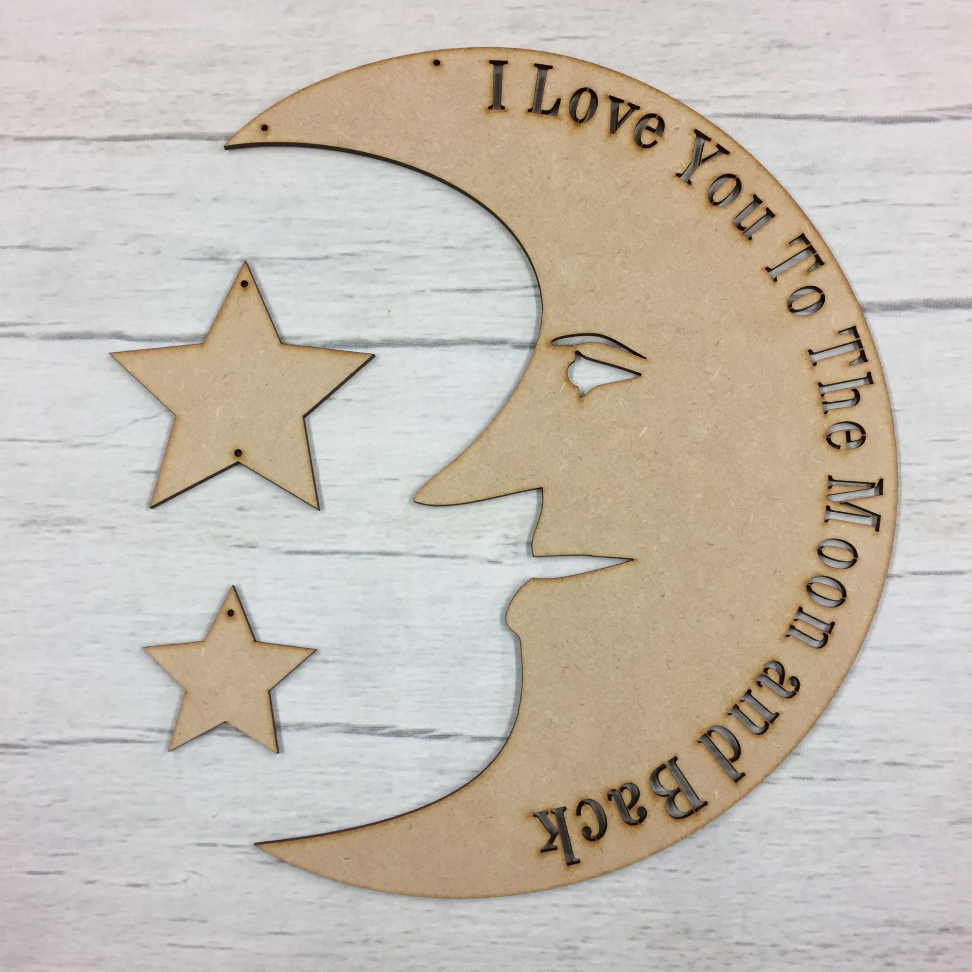 Base MDF - I love you to the moon and back' hanging plaque - Plaque 1