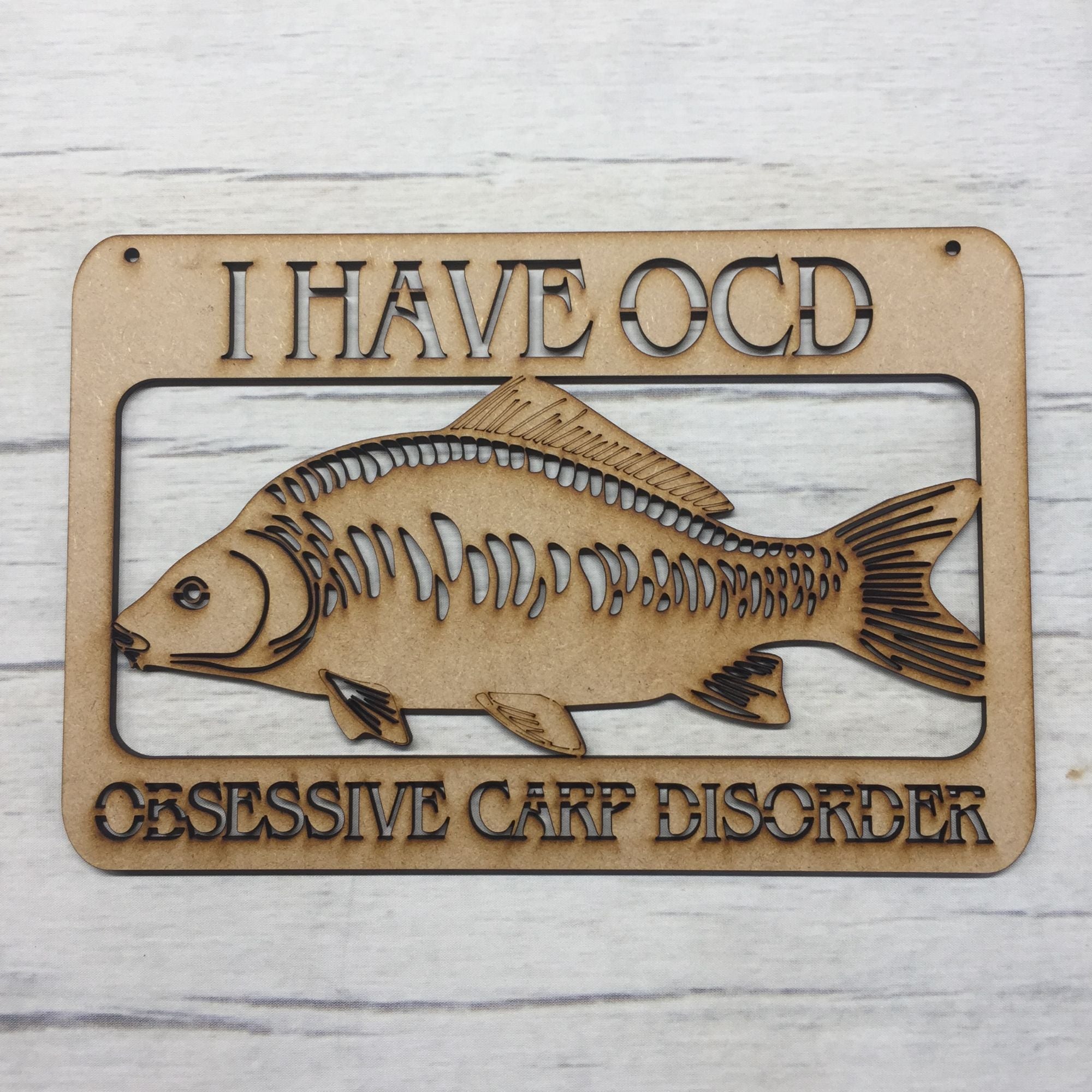 Base MDF - OCD - 'Obsessive Carp Disorder' door plaque