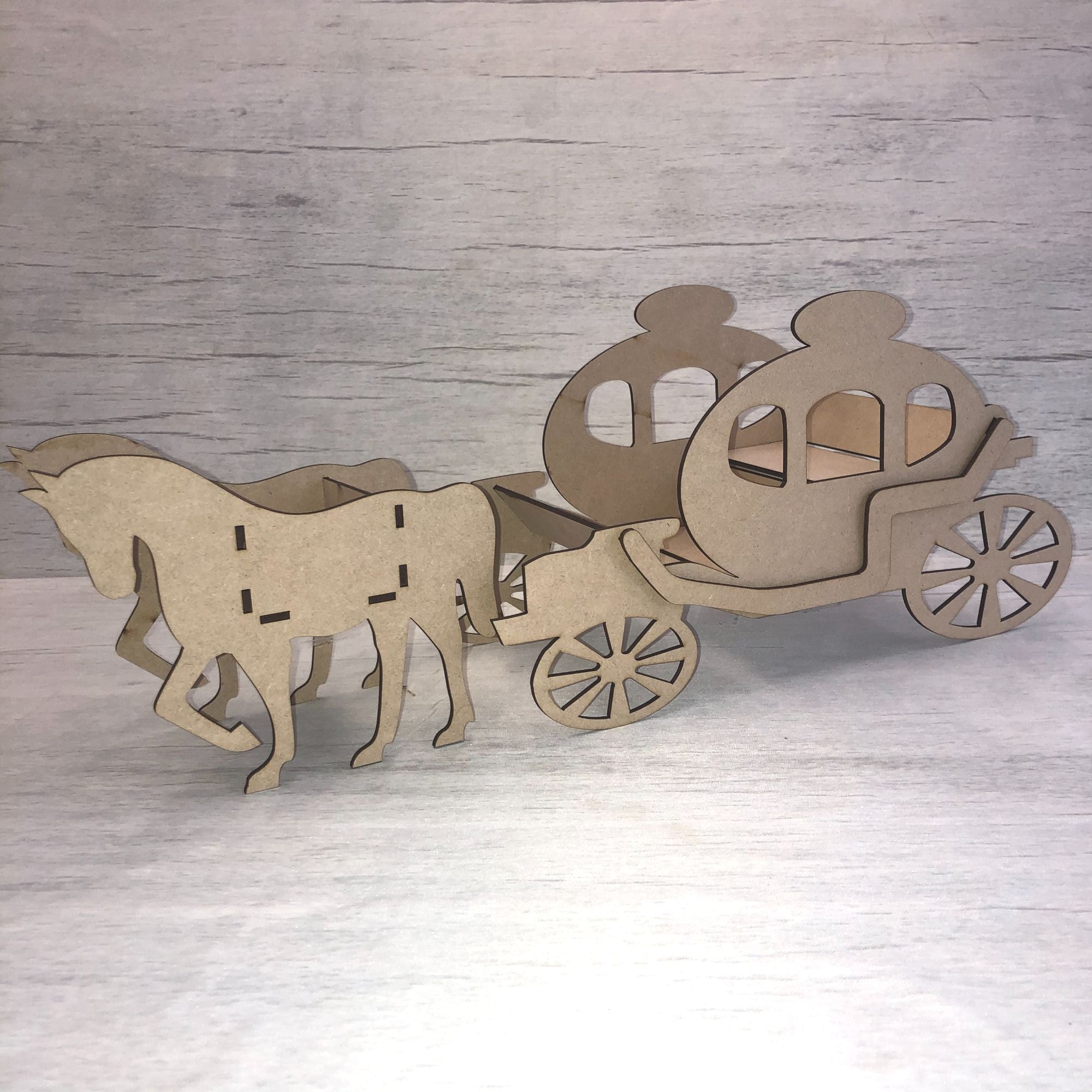 Base MDF - Wedding table decoration horse and Carriage kit