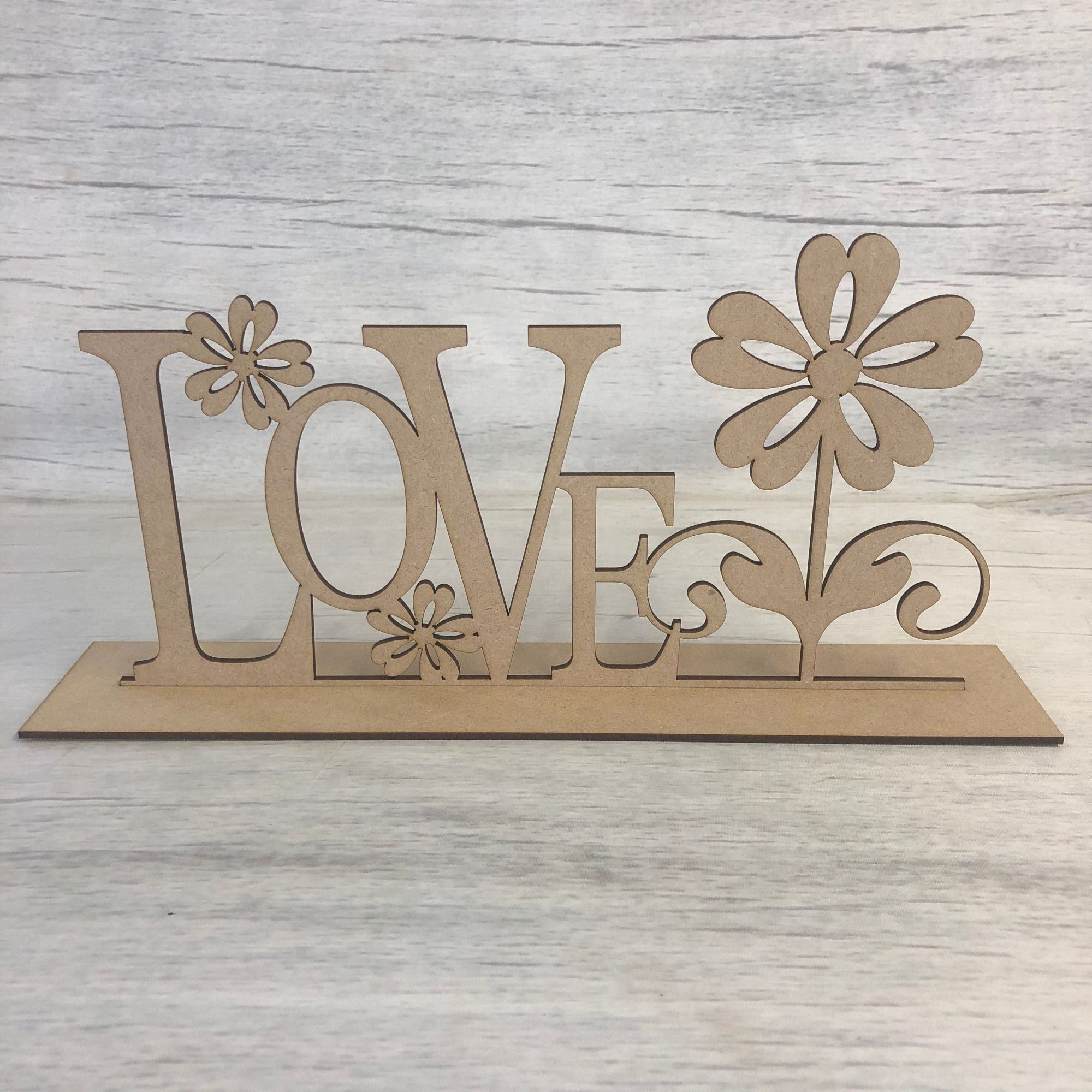 Base MDF - Free standing plaque - 'Love'
