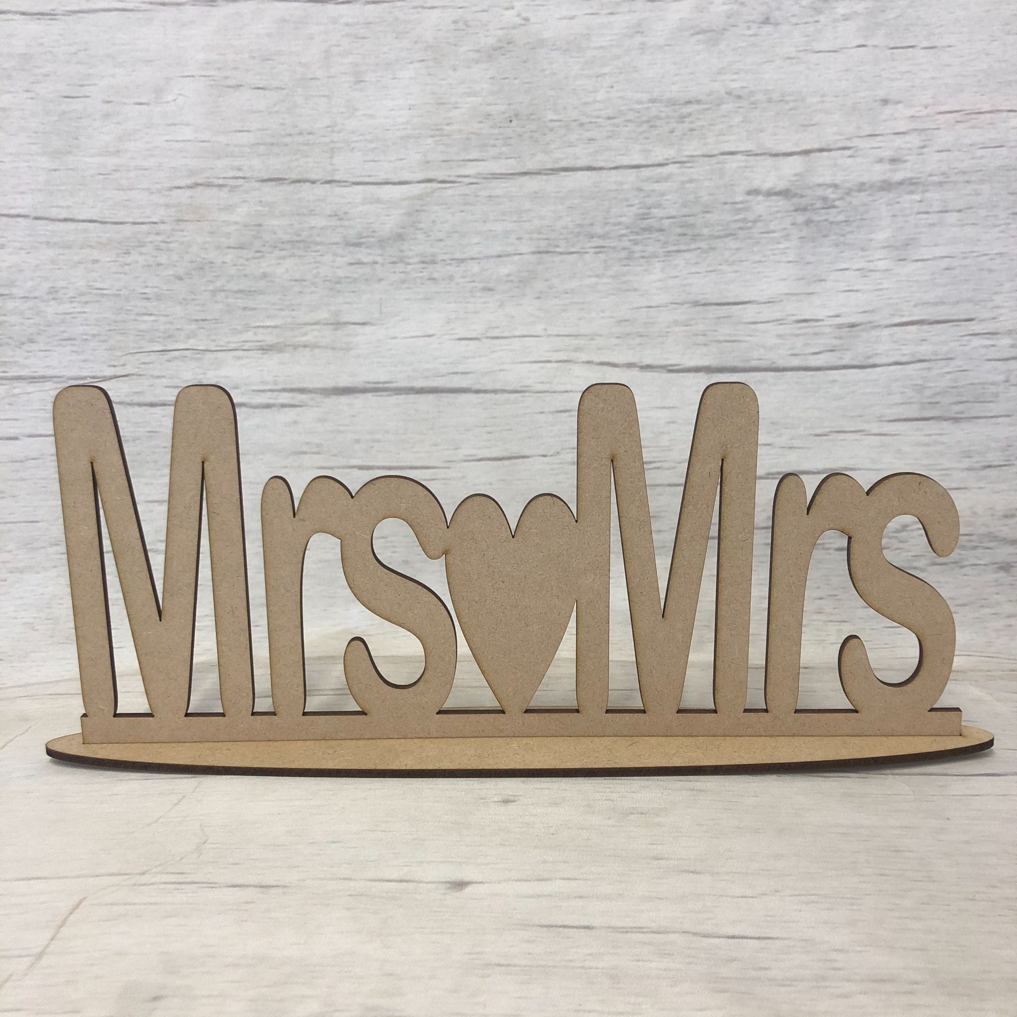 Base MDF - Mrs & Mrs Freestanding 2 part plaque