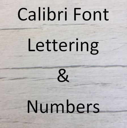 Base MDF - Calibri font Letters words and names
