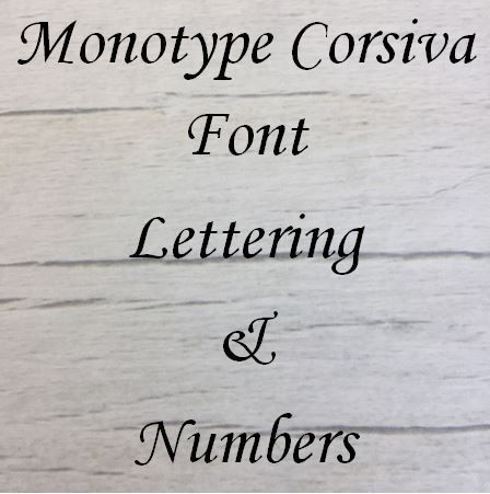 Base MDF - Monotype Corsiva font Letters words and names
