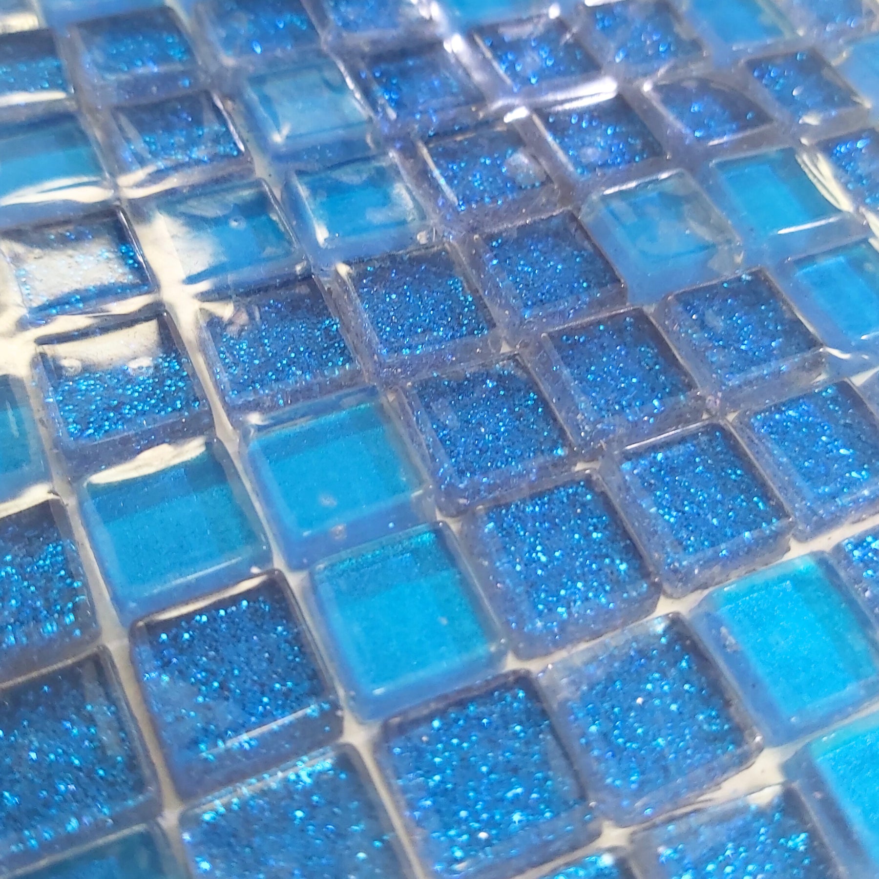 10mm Glitter - Blue Infinity - 81 Tiles *DISCONTINUED*
