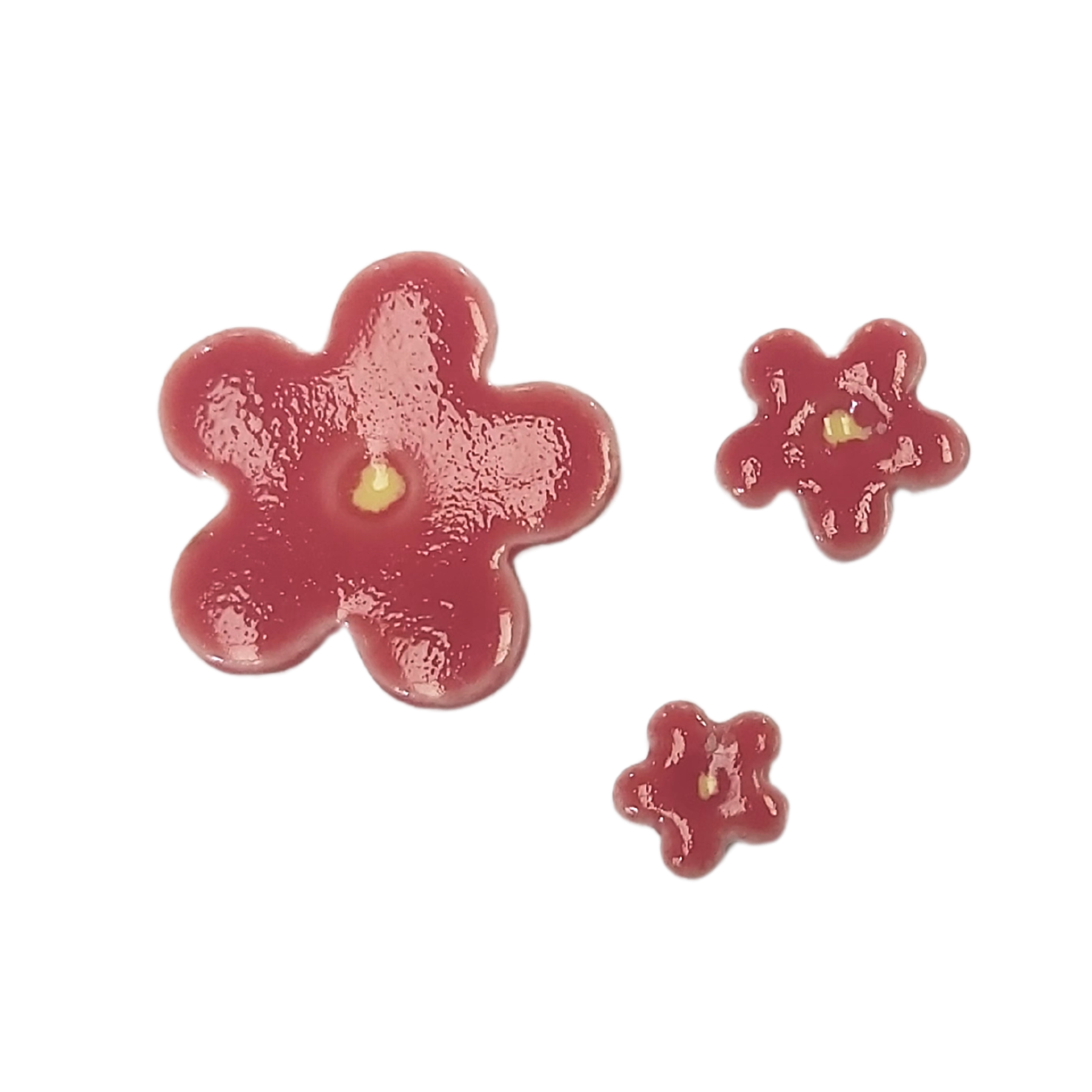 Handmade Shapes - Red Blossoms - Set of 3
