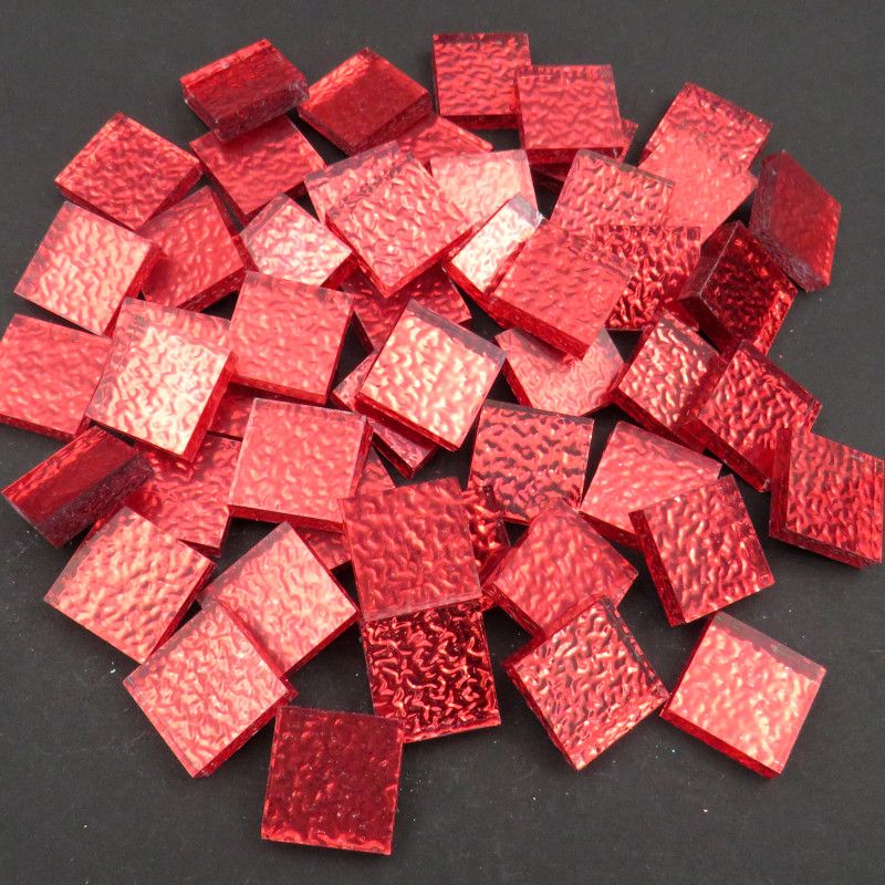 Mirror Tiles - 15mm Ruby Texture