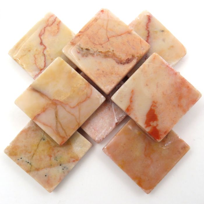 Marble 20x20x4mm - Orange Red