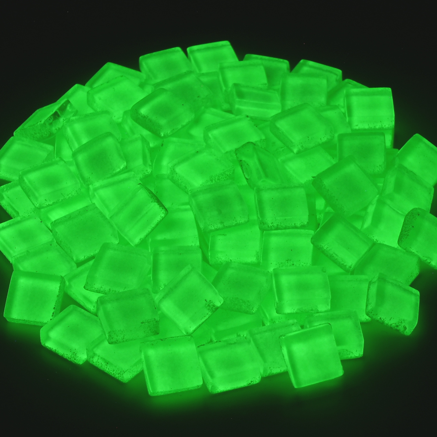 Soft Glass Squares - Green Glow In The Dark - *DISCONTINUED*