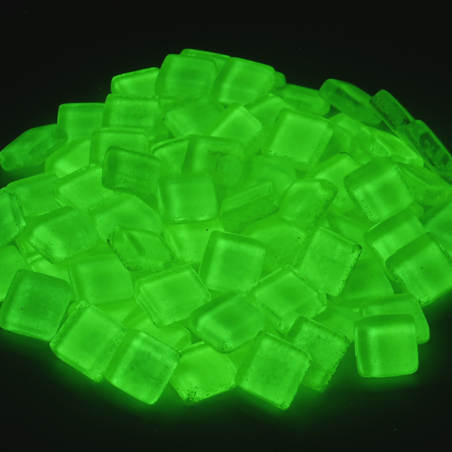 Soft Glass Squares - Yellow Glow In The Dark