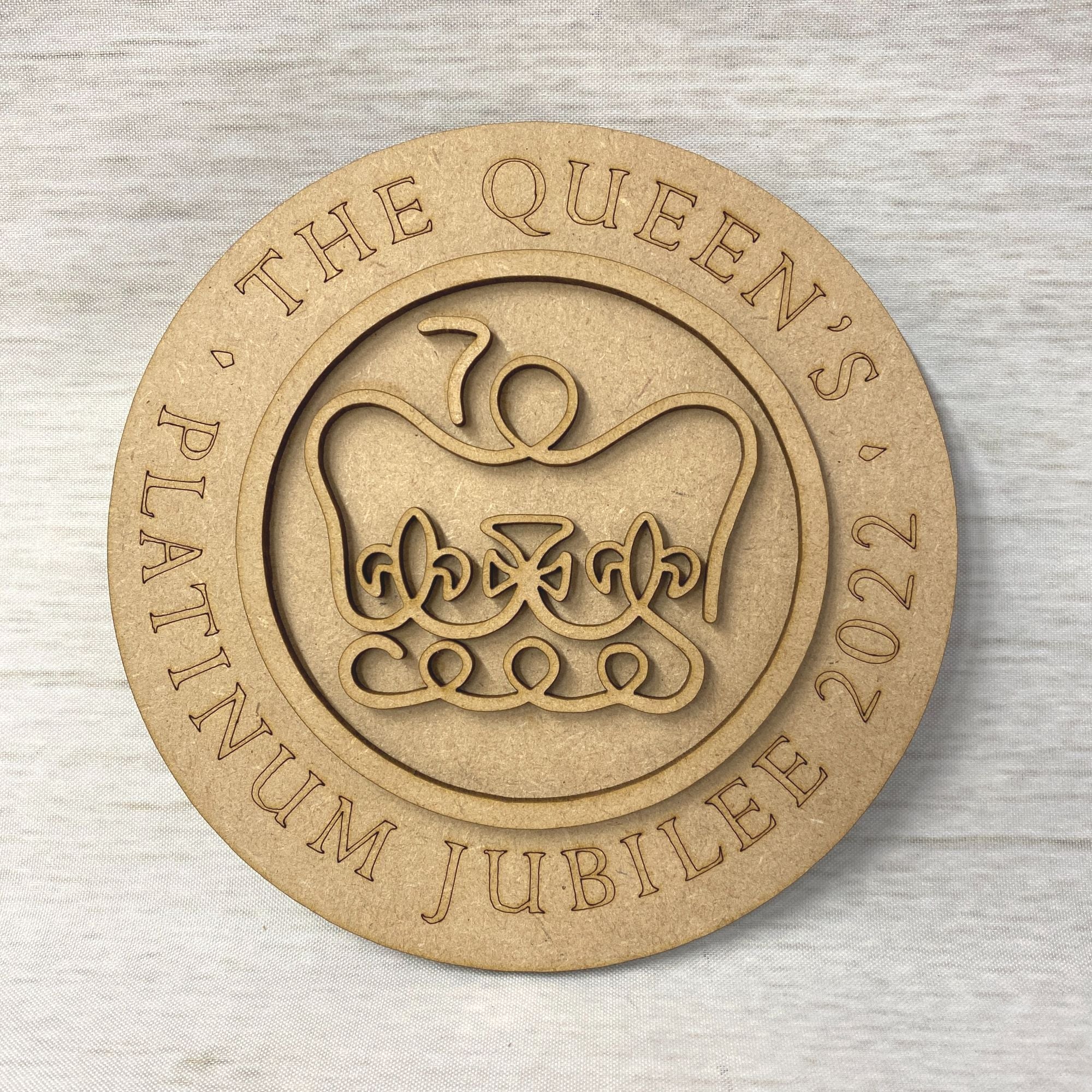 Base MDF - Layered Plaque  - Queens Jubilee Emblem