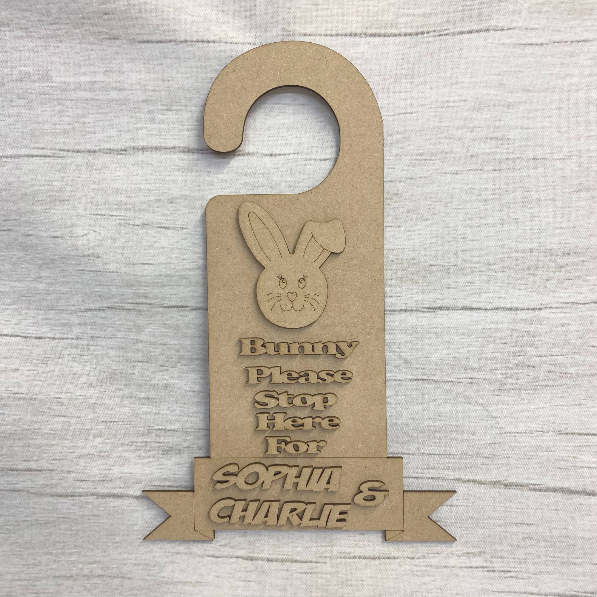 Base MDF - Easter Bunny Stop Here Sign (Hanger)