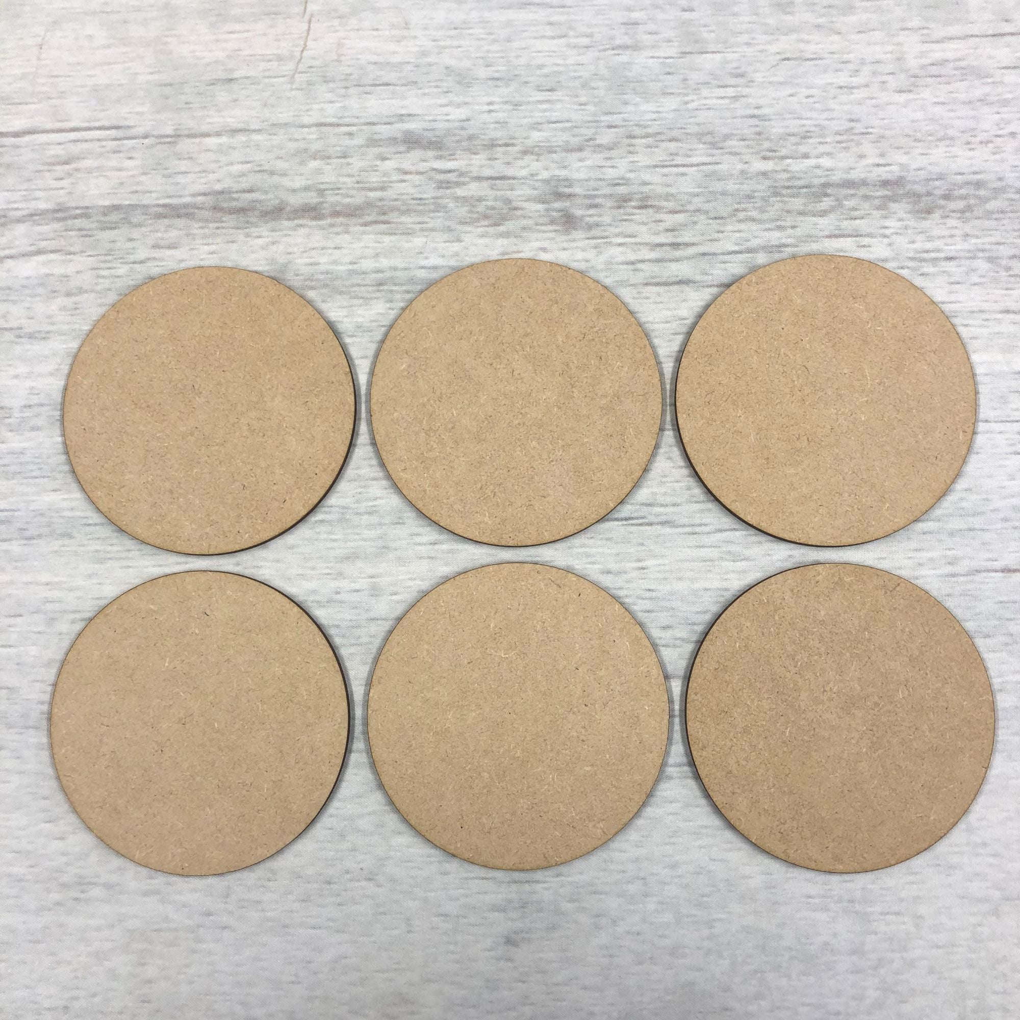 Base MDF - Coasters, set of six round blank shapes