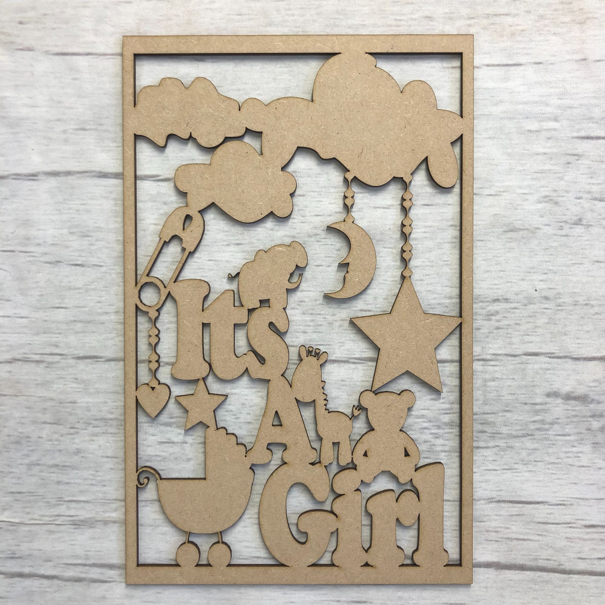 Base MDF - Box topper - Keepsake memory box - baby girl — Hobby Island UK