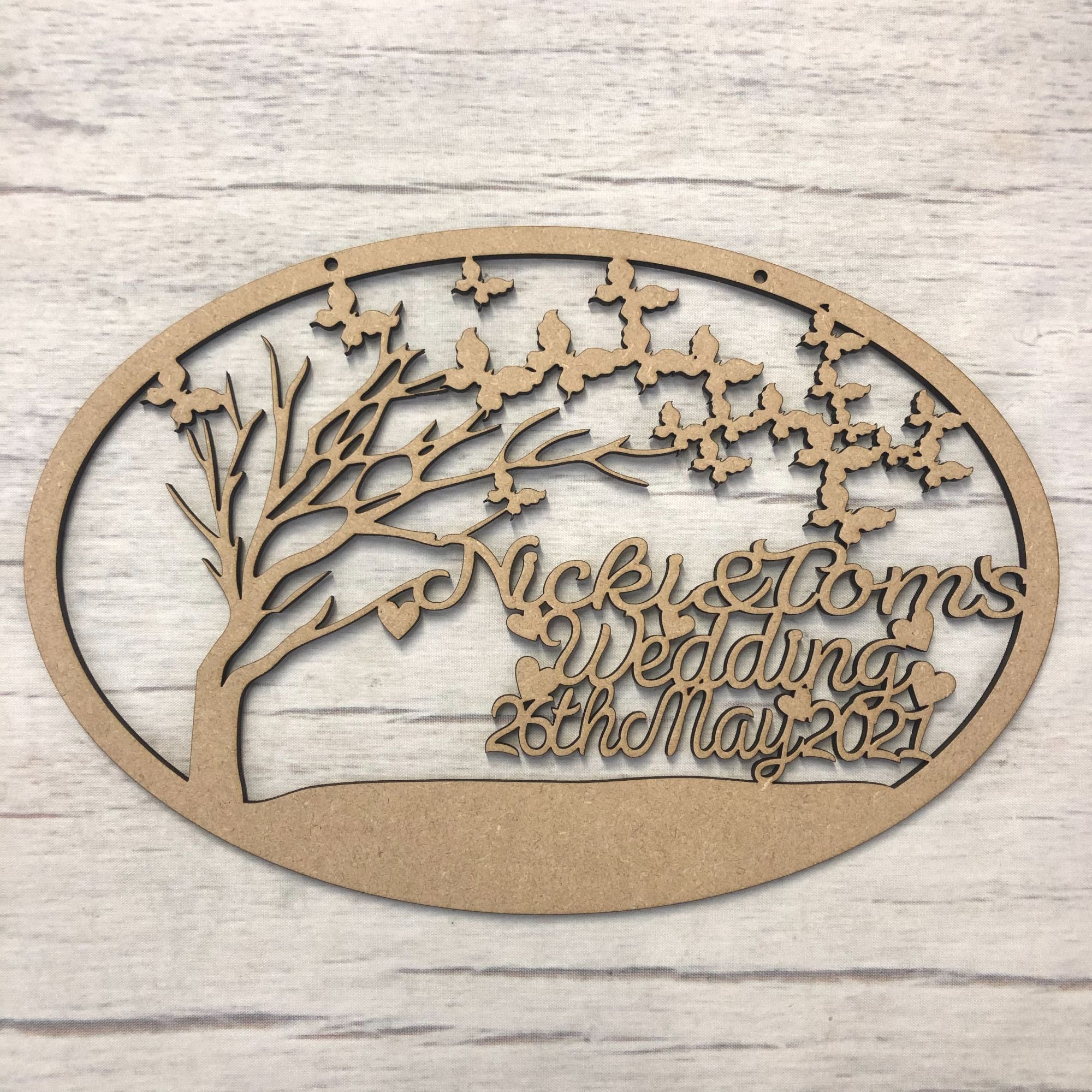 Base MDF - Butterfly tree plaque - customised