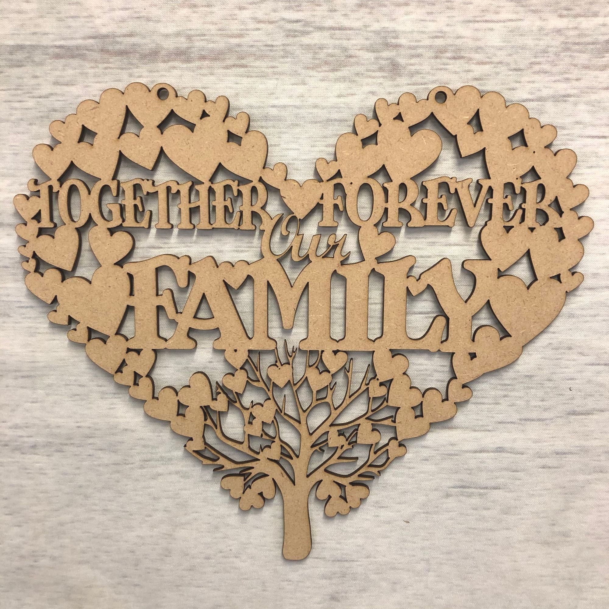 Base MDF - Our family hanging heart
