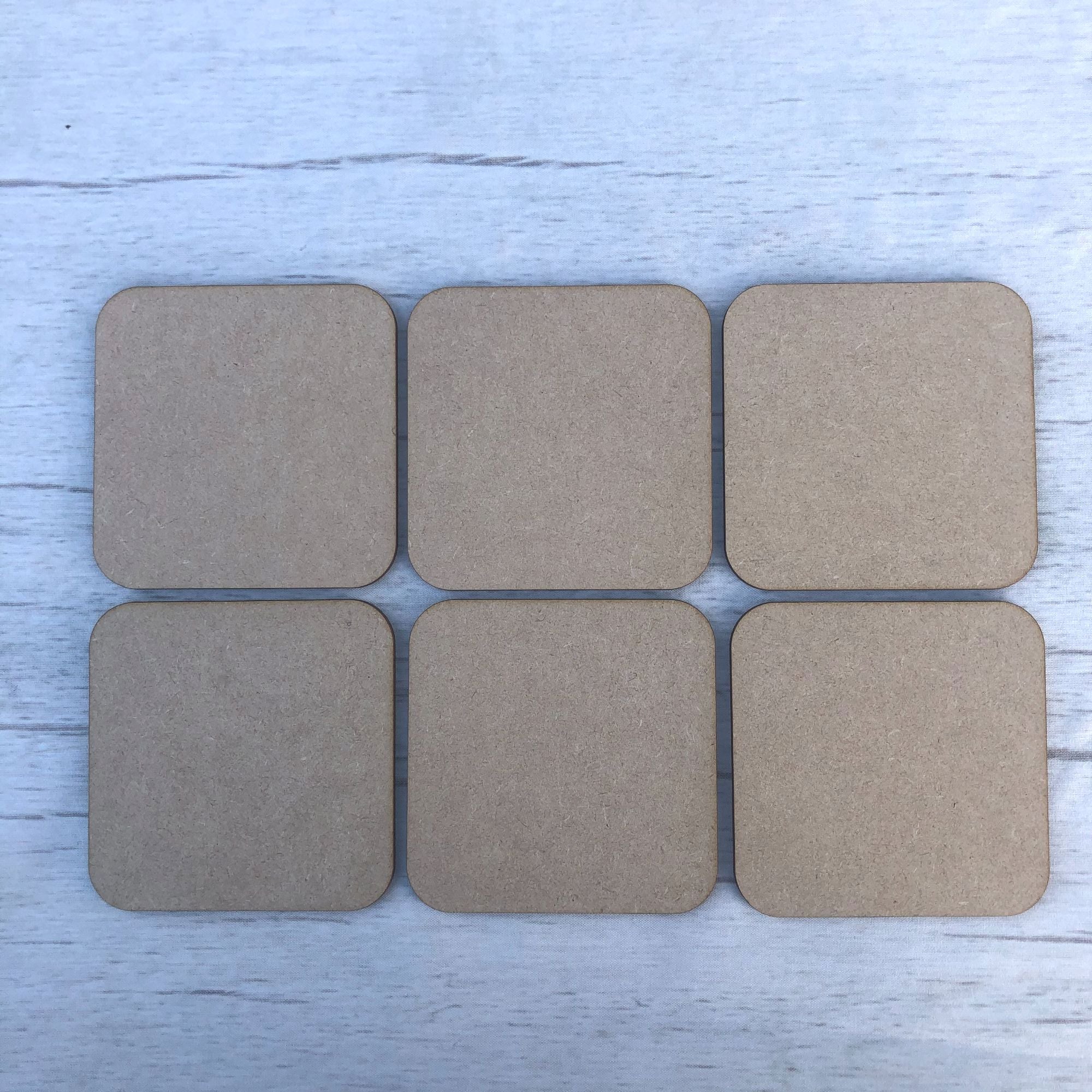 Base MDF - Coasters, set of six square blank shapes