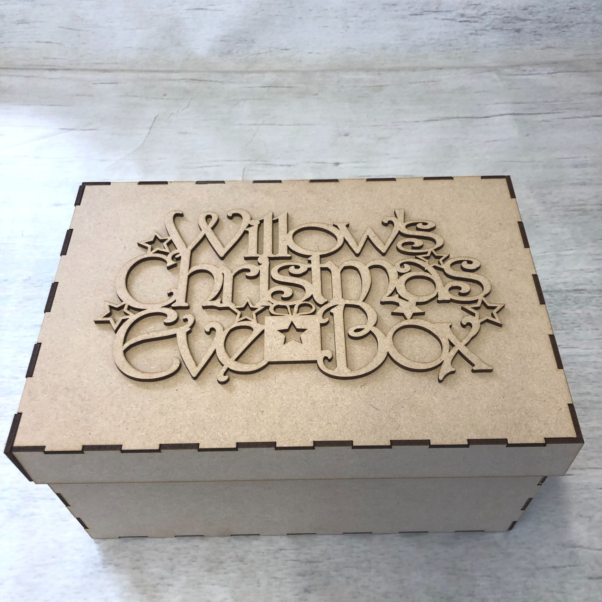 Base MDF - Keepsake box & topper - Christmas Eve Box  - customised