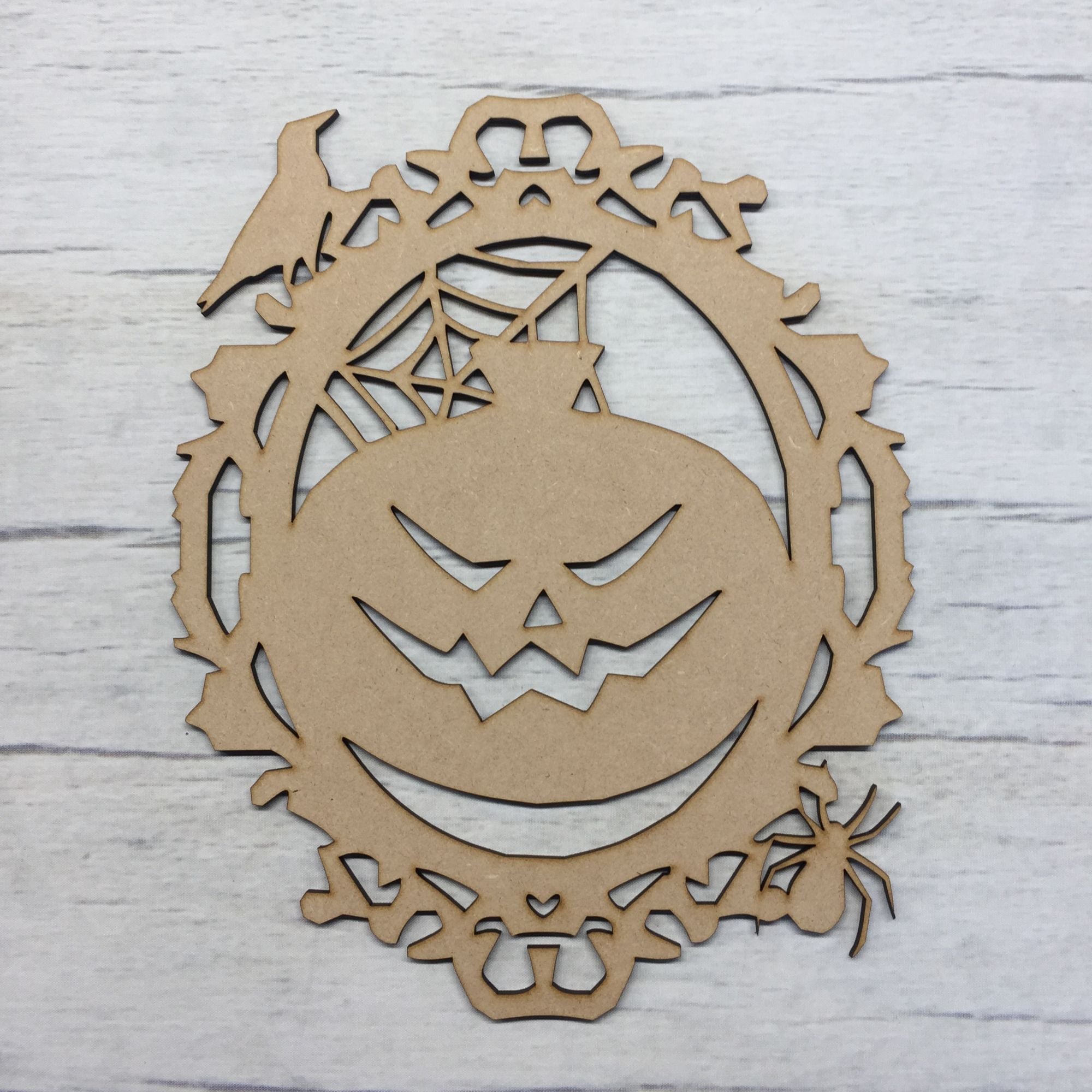 Base MDF - Halloween Scary Pumpkin door plaque