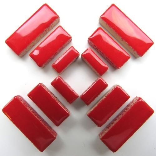Ceramic Rectangles - Poppy Red H401