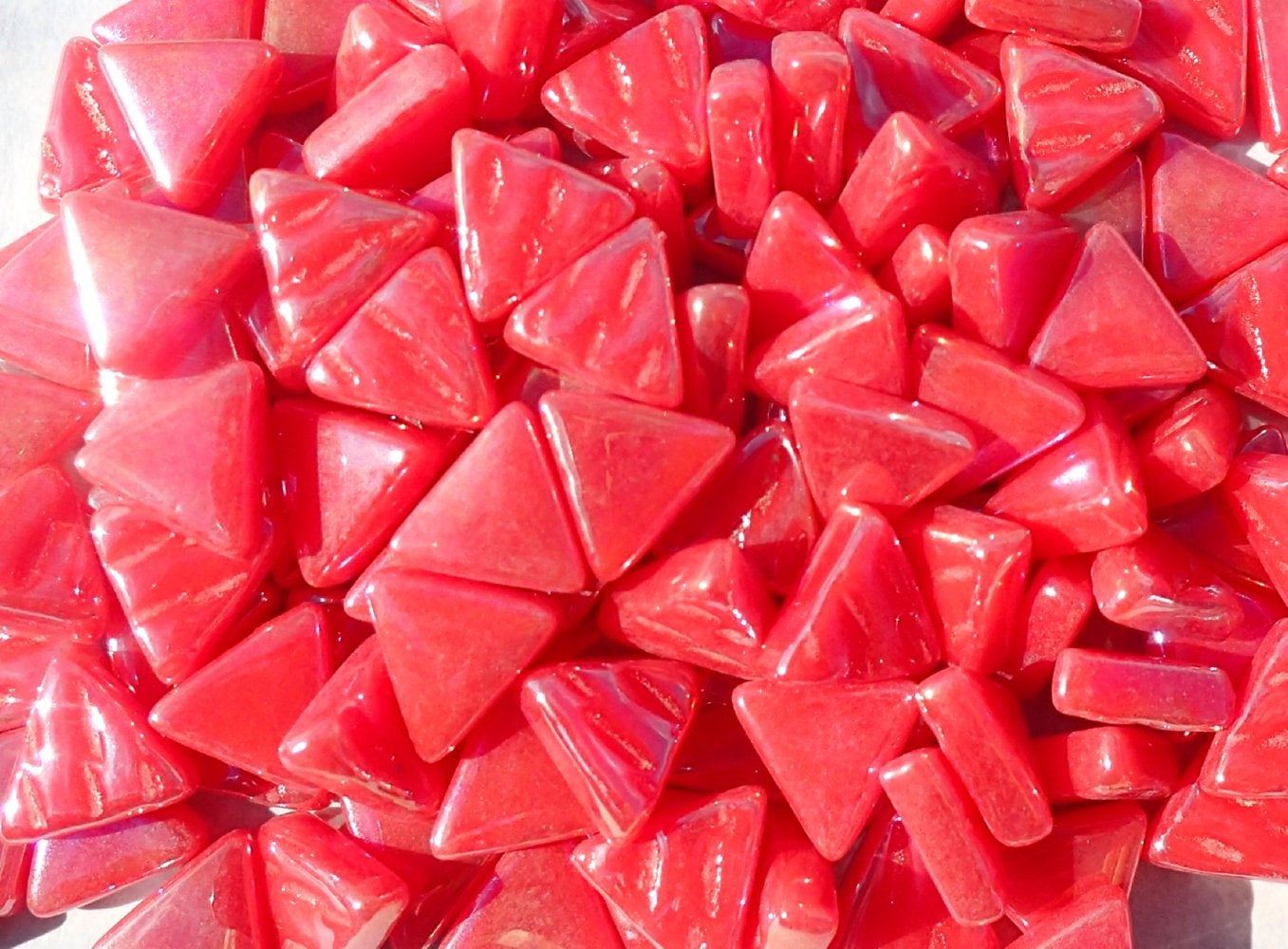 10mm Triangles Iridised - 106P Watermelon