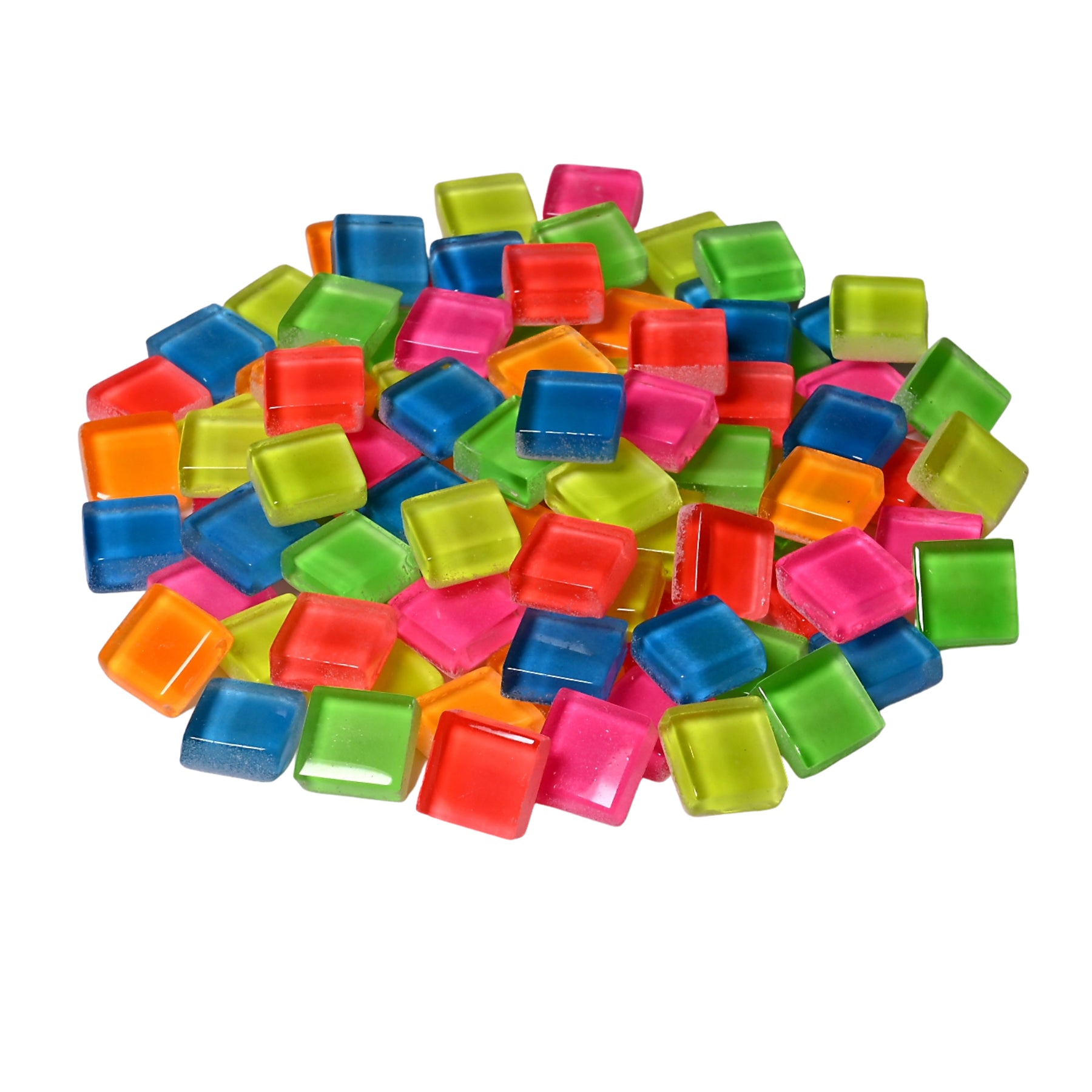 Soft Glass Squares - Multi Mix Glow In The Dark