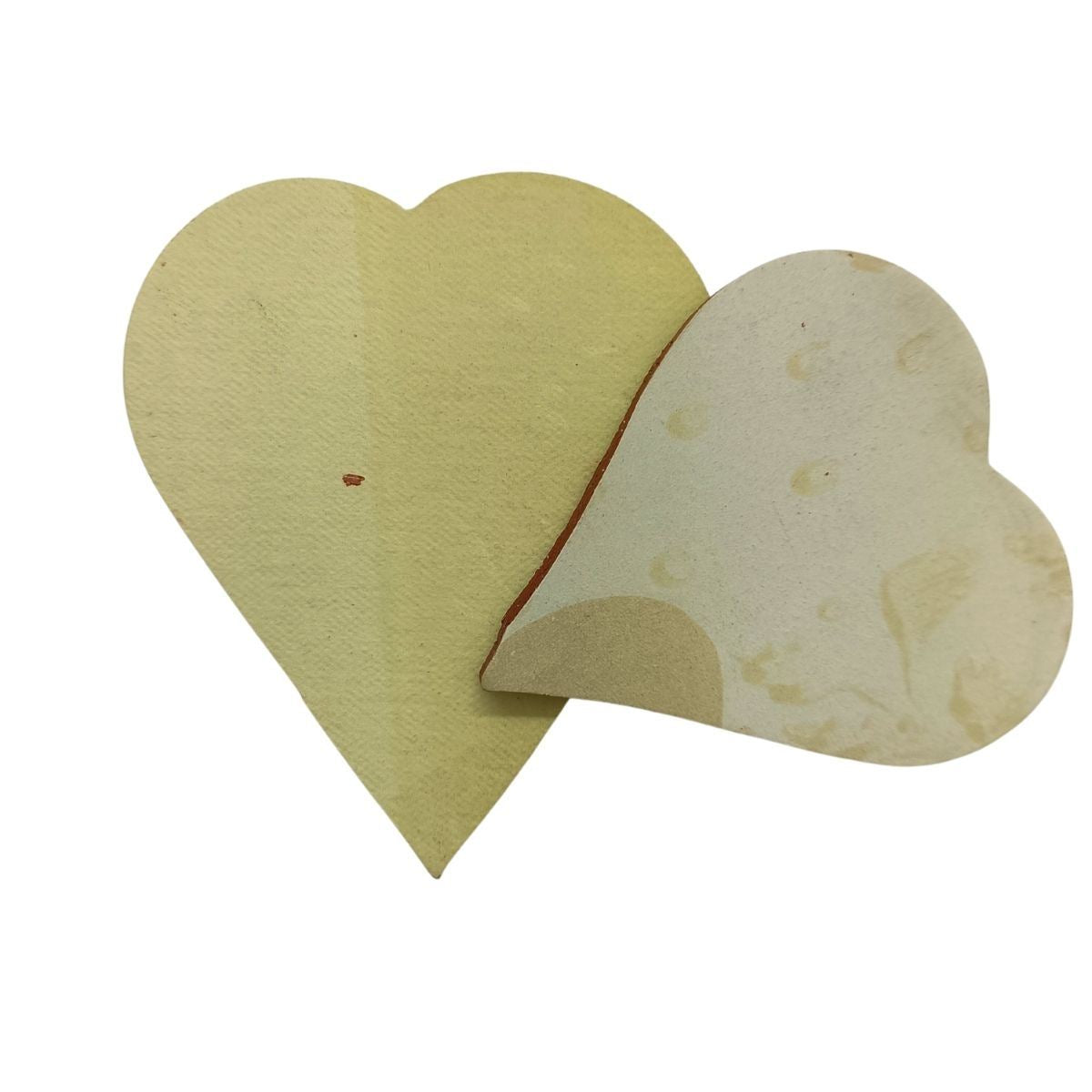 Handmade Shapes - Lemon/Lime unglazed Hearts: Pack of 2