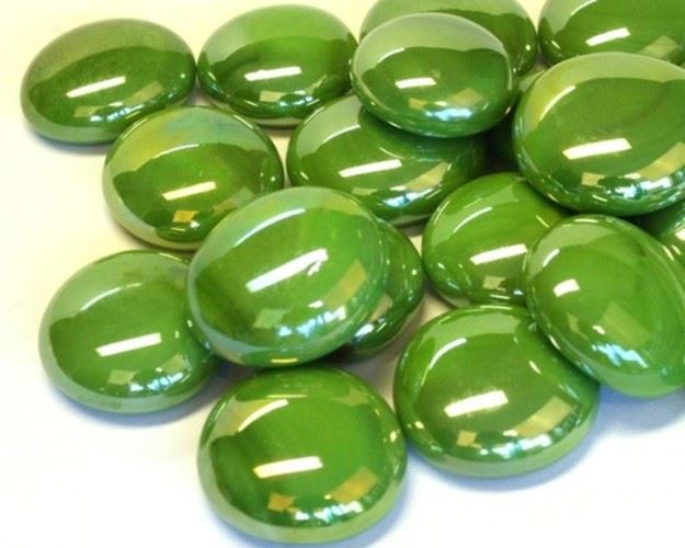 Glass Nuggets - Green Opalescent