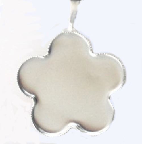 Base Jewellery Blanks - Flower Pendant [Silver Plated]