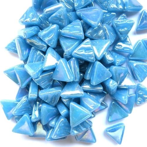 10mm Triangles Iridised - 065P Lake Blue