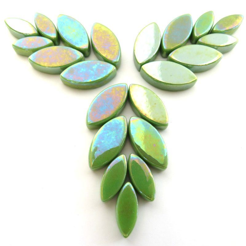 Glass Petals Iridised - New Green