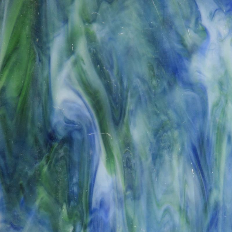 Premium Glass - Cobalt Green White Swirl - DISCONTINUED