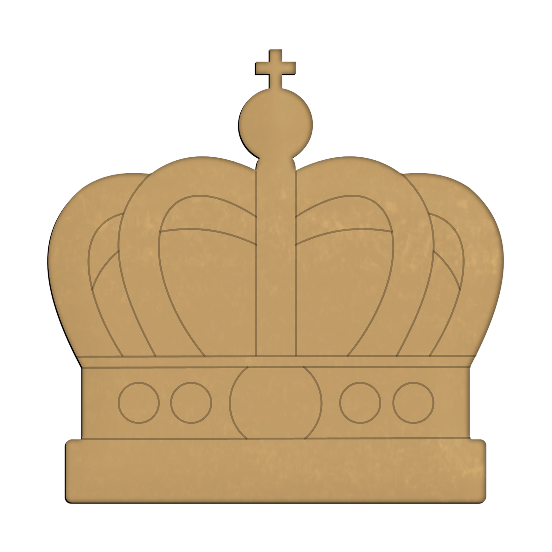 Base MDF - 20cm Engraved Crown