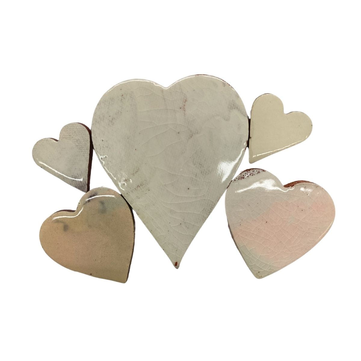 Handmade Shapes - Mocha glazed Hearts: Pack of 5