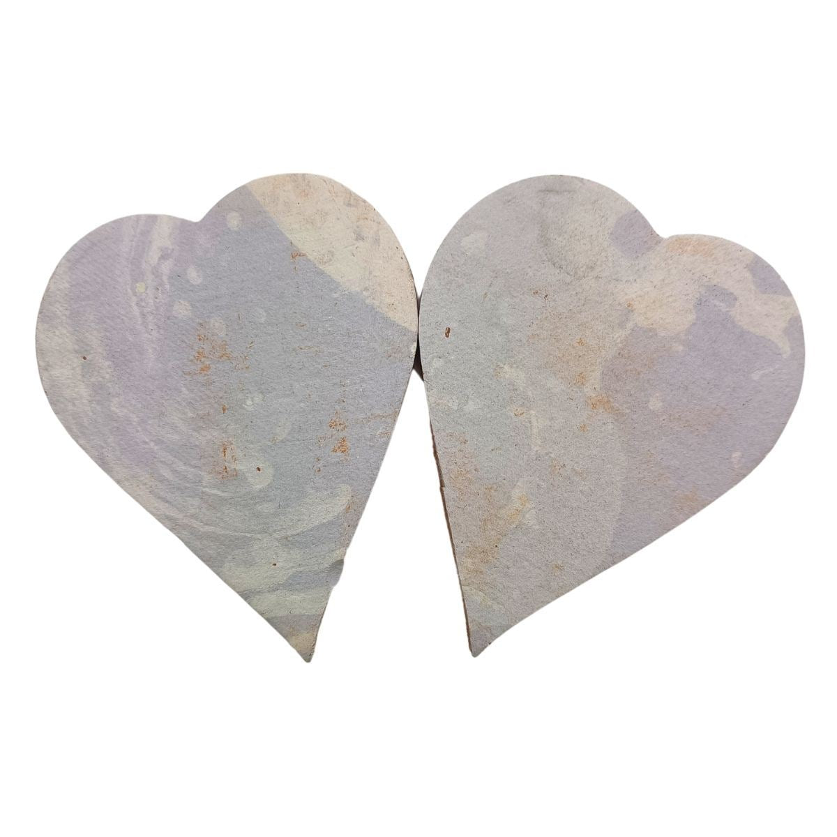 Handmade Shapes - Blush unglazed large Hearts: Pack of 2