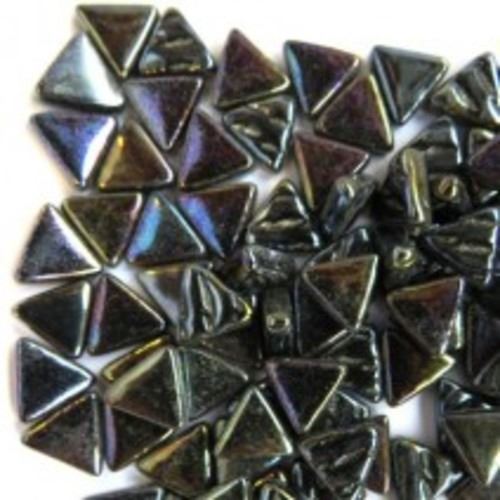 10mm Triangles Iridised - 049P Opal Black
