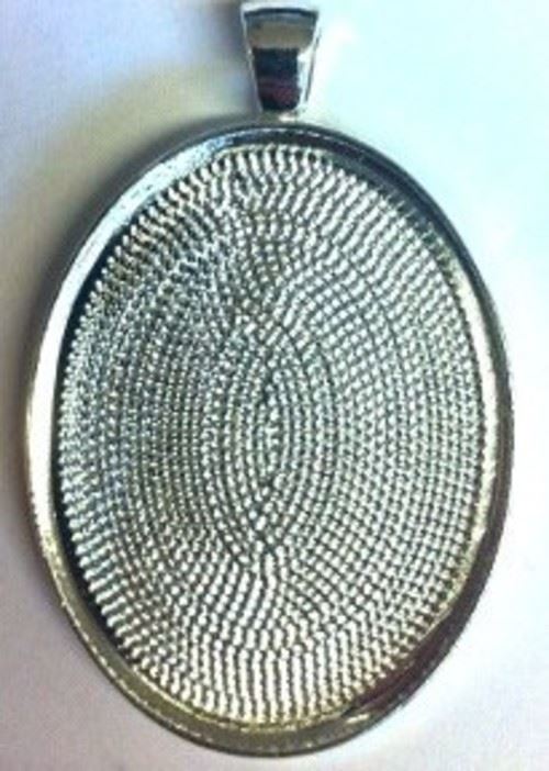 Base Jewellery Blanks - Medium Oval Pendant [Silver Plated]