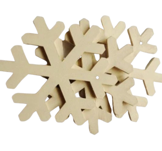 Base MDF - Snowflake: 12cm - Set of 3